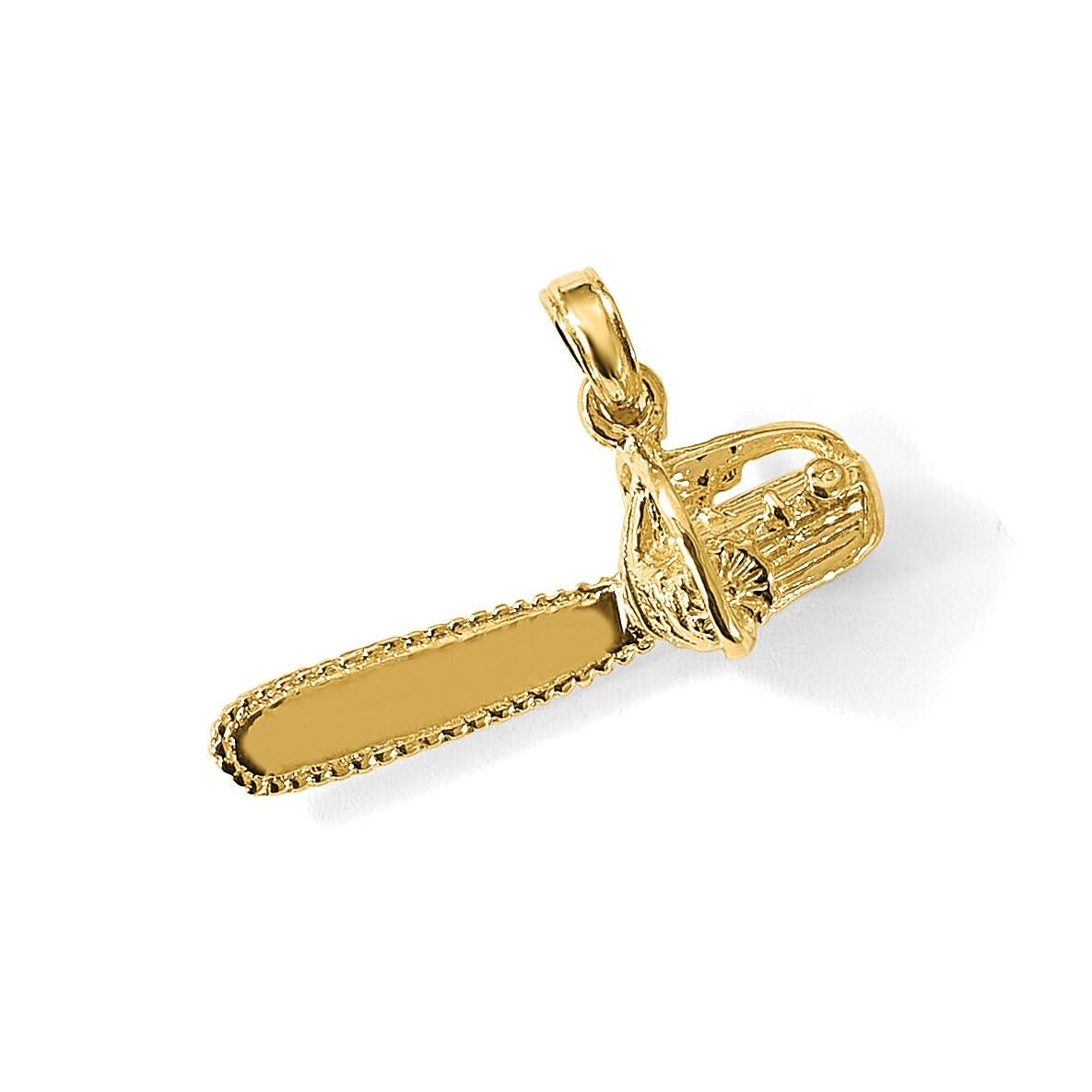 14K 3-D Small Chain Saw Charm-K7176