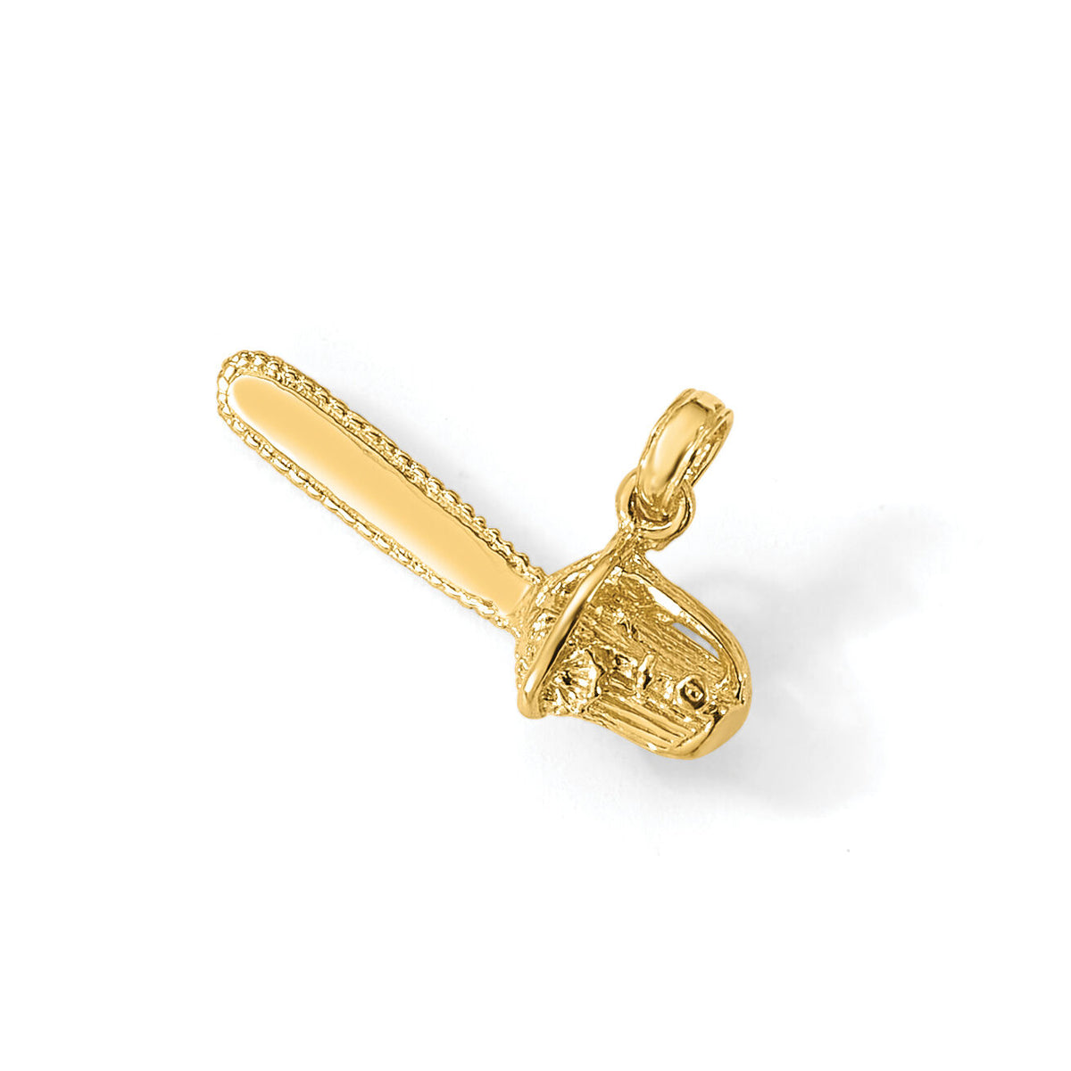 14K 3-D Small Chain Saw Charm-K7176