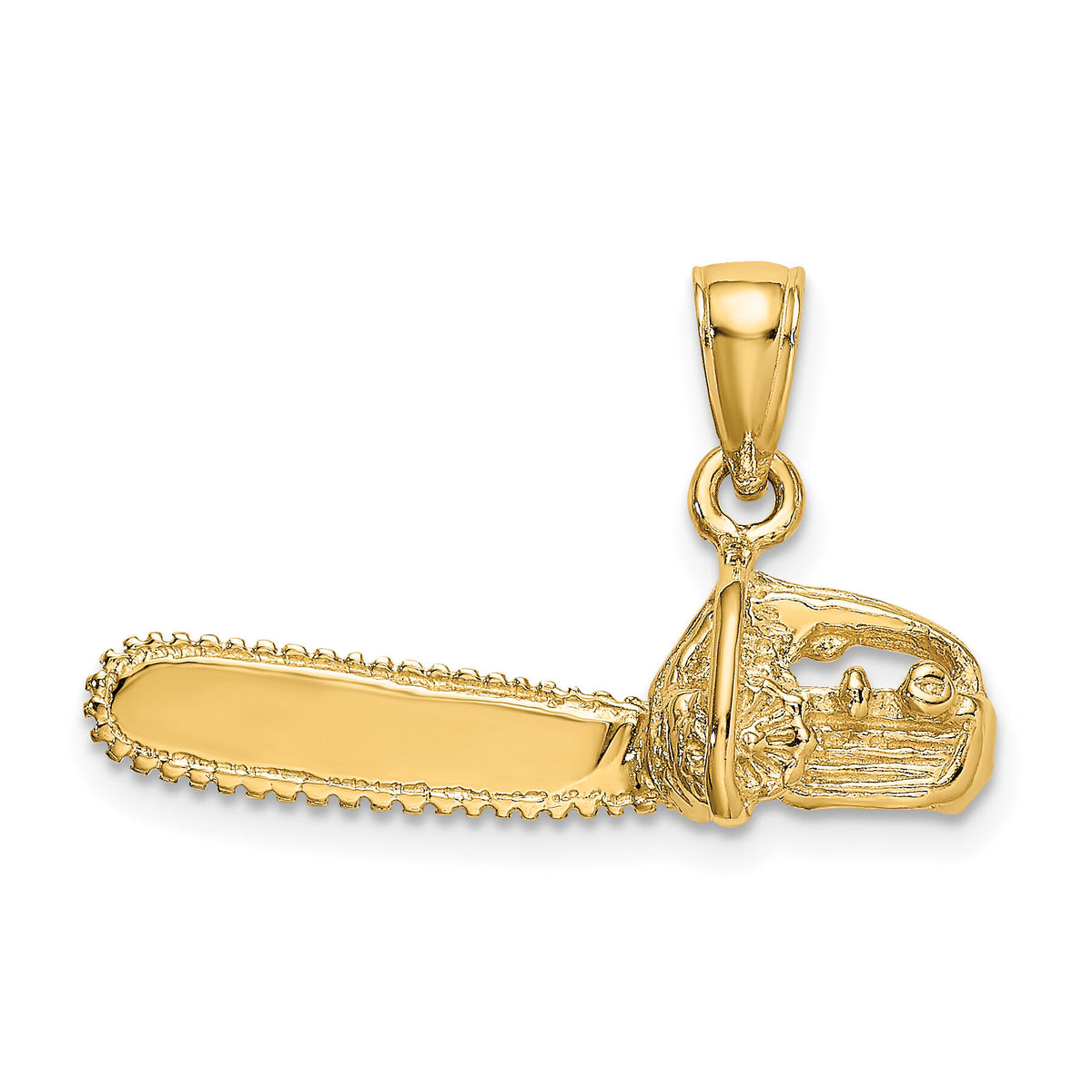 14K 3-D Small Chain Saw Charm-K7176
