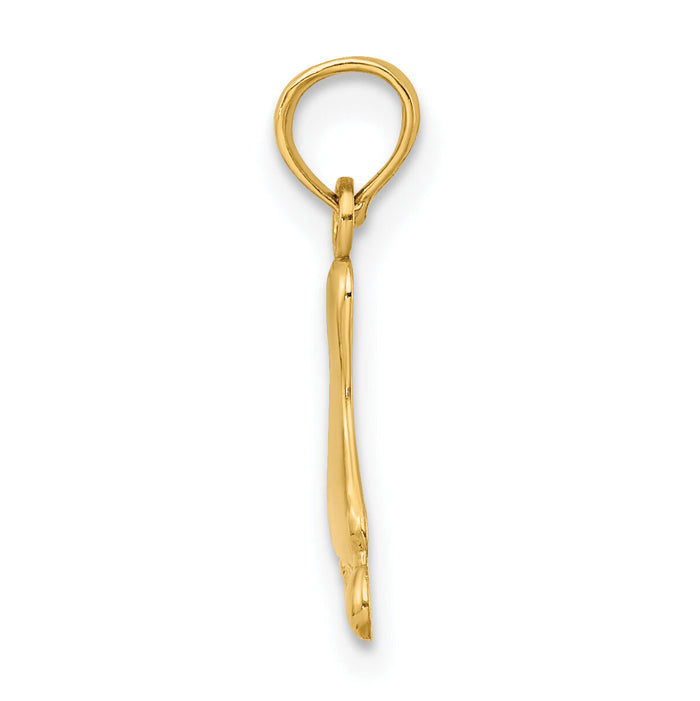 14K Polished Foot Charm-K7178