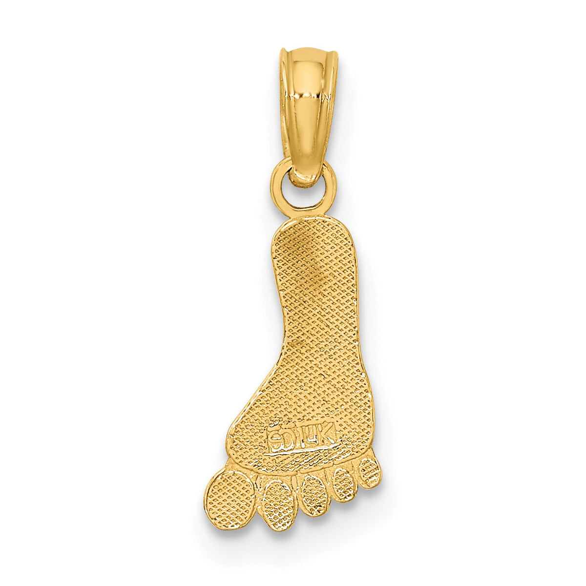 14K Polished Foot Charm-K7178