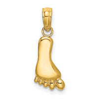 14K Polished Foot Charm-K7178