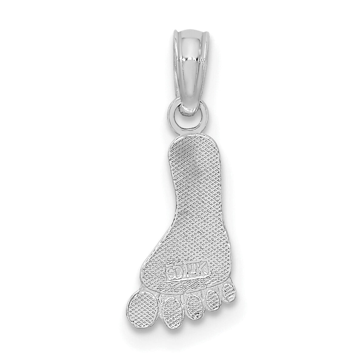 14K White Gold Polished Foot Charm-K7178W