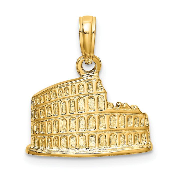 14K Textured 2-D Coliseum Charm-K7183