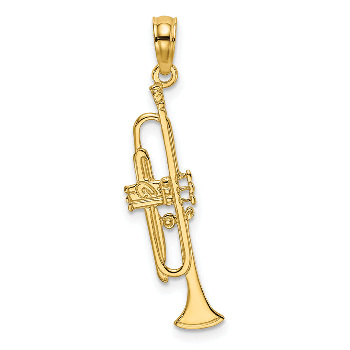 14K Polished Trumpet Charm-K7184