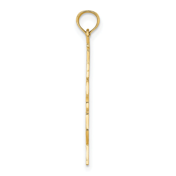 14K Polished Engraved Upright Bass Charm-K7185