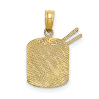 14K Polished Drum and Sticks Charm-K7186