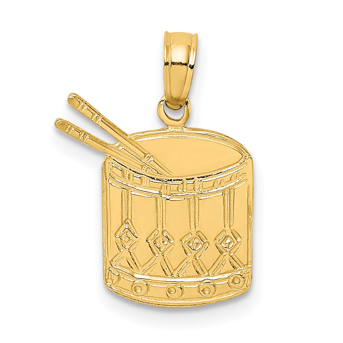 14K Polished Drum and Sticks Charm-K7186