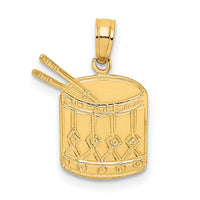 14K Polished Drum and Sticks Charm-K7186