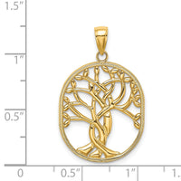 14K Tree of Life Celtic Knot in Oval Frame Pendant-K7192