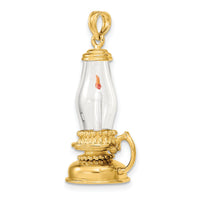 14K Glass w/ Enamel 3-D Candle Lantern Charm-K7195