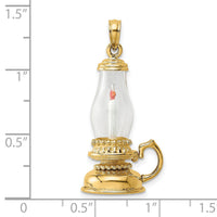 14K Glass w/ Enamel 3-D Candle Lantern Charm-K7195