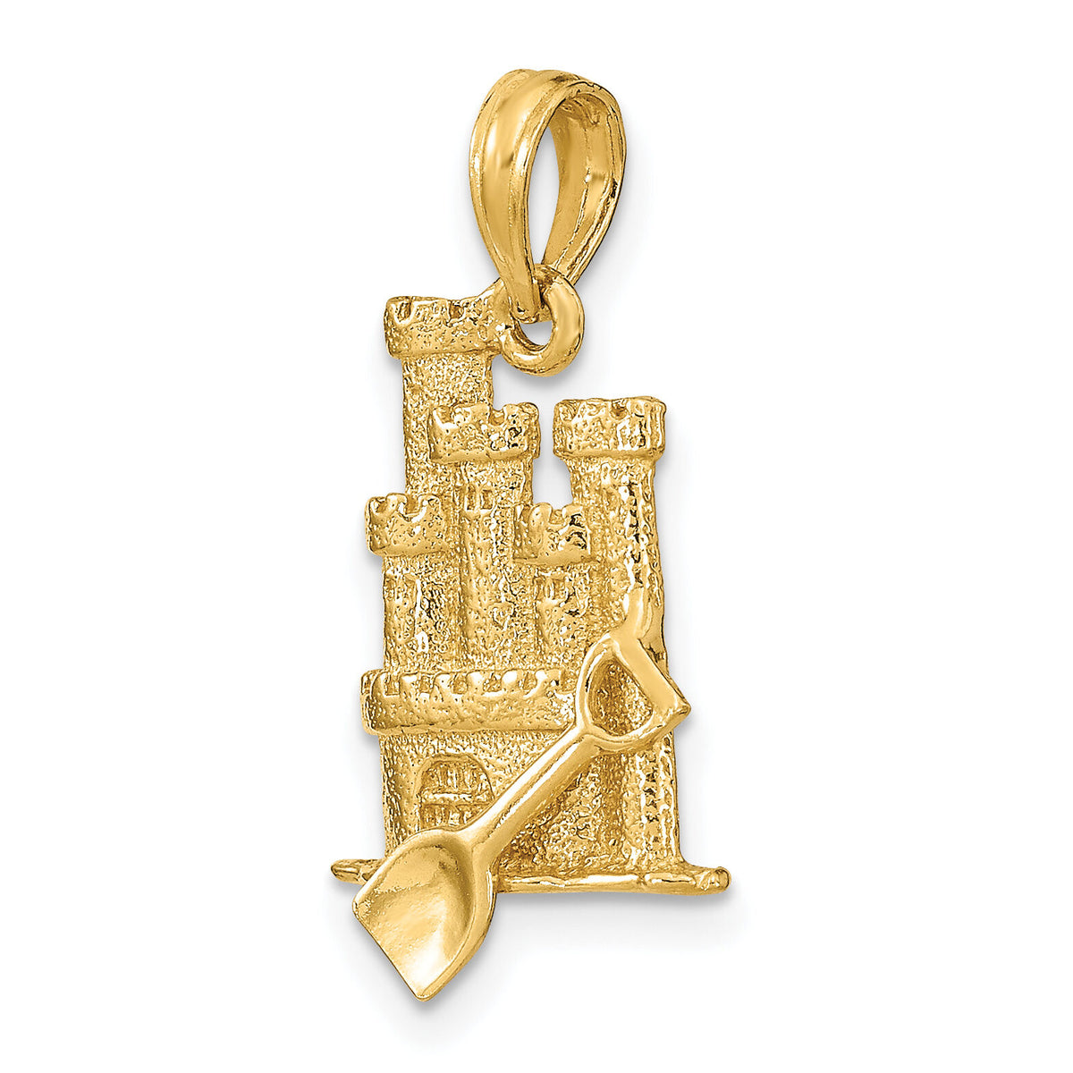 14K 3-D Sand Castle w/ Shovel Charm-K7207
