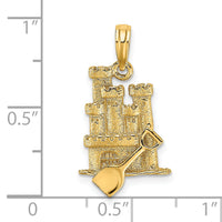 14K 3-D Sand Castle w/ Shovel Charm-K7207
