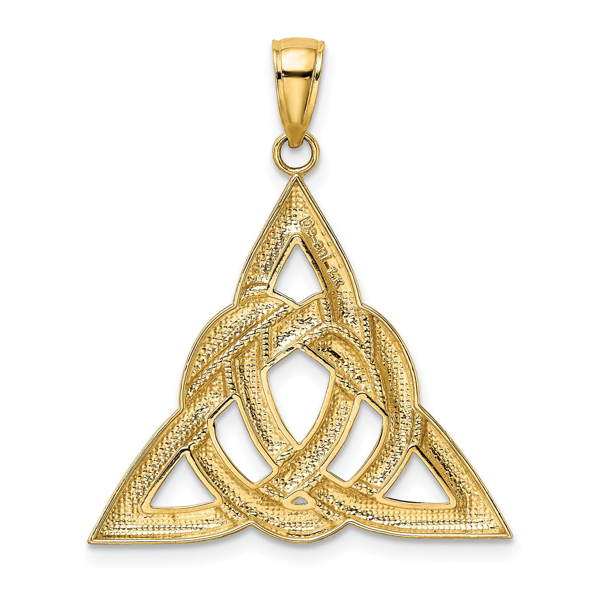14K Polished Large Celtic Trinity Knot Charm-K7208