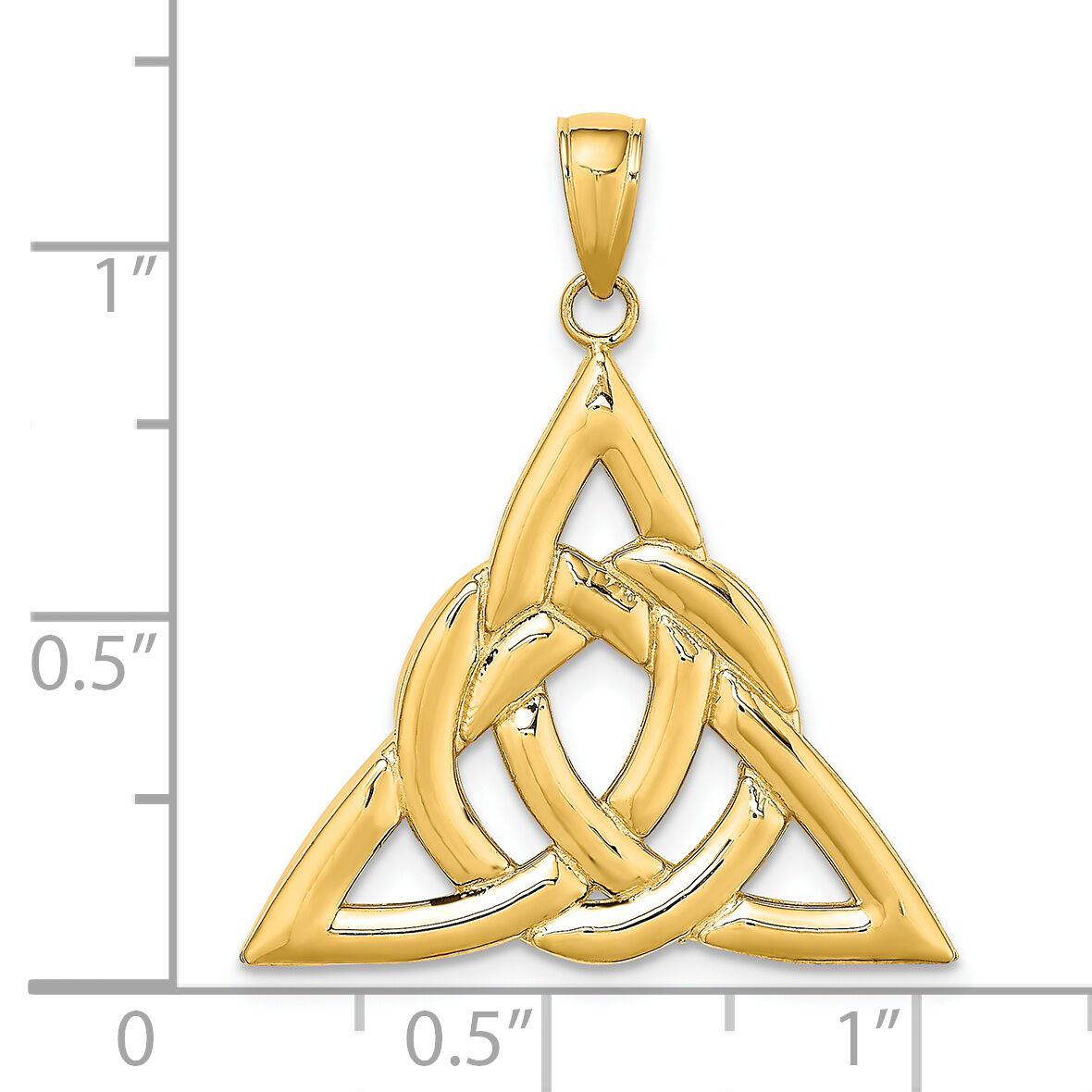 14K Polished Large Celtic Trinity Knot Charm-K7208