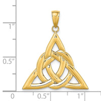 14K Polished Large Celtic Trinity Knot Charm-K7208