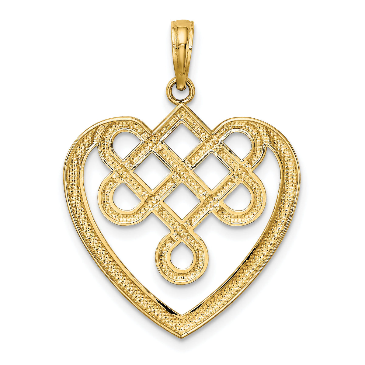14K Large Celtic Knot Heart Charm-K7209