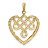 14K Large Celtic Knot Heart Charm-K7209