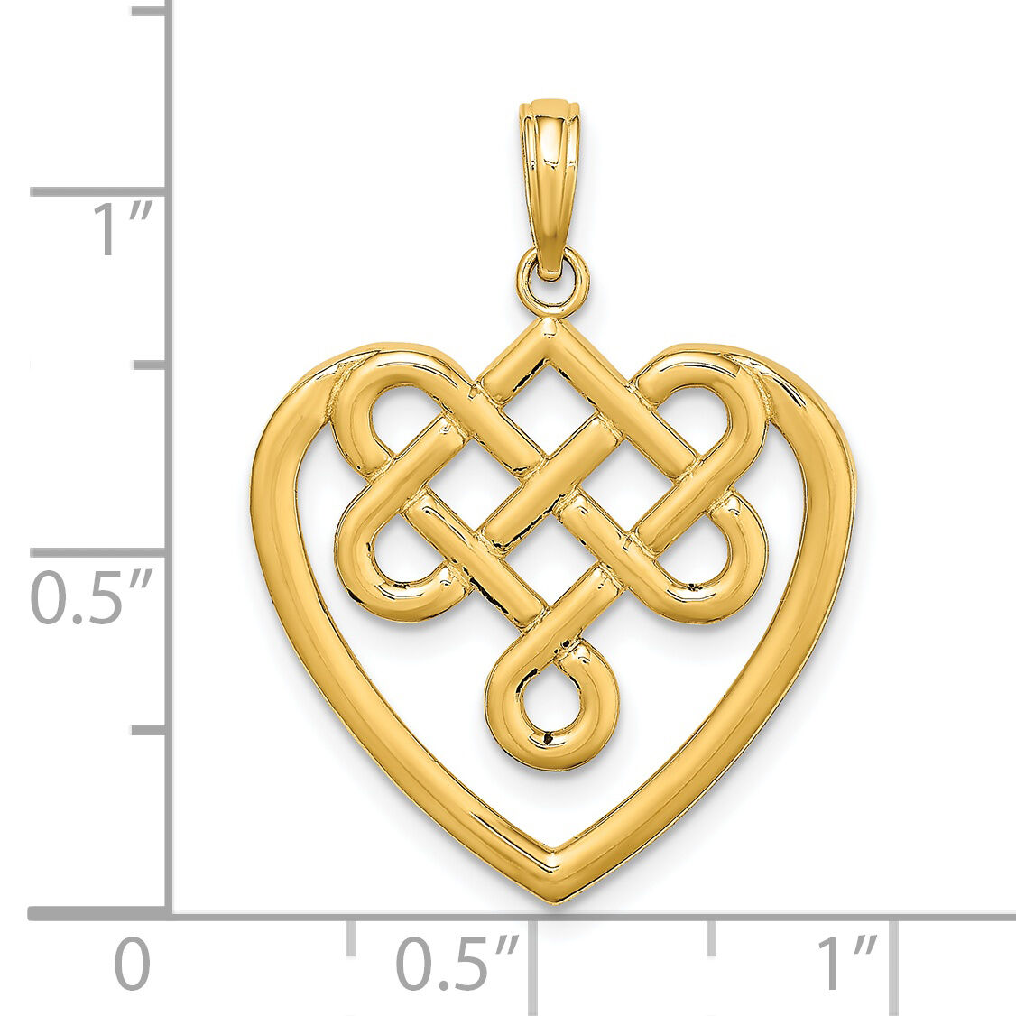 14K Large Celtic Knot Heart Charm-K7209