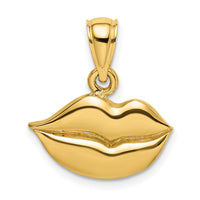 14K 2-D  Polished Lips Charm-K7213