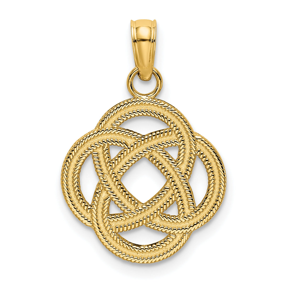 14K Small Celtic Eternity Knot Circle Charm-K7214