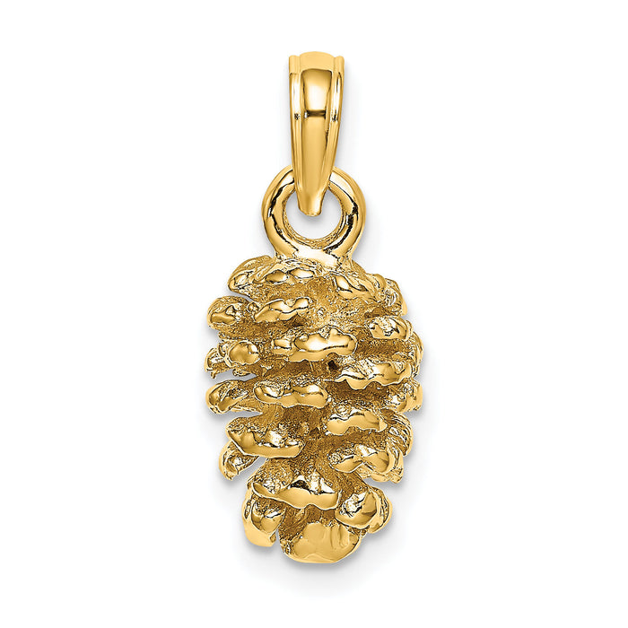 14K 3D Pinecone Charm-K7217