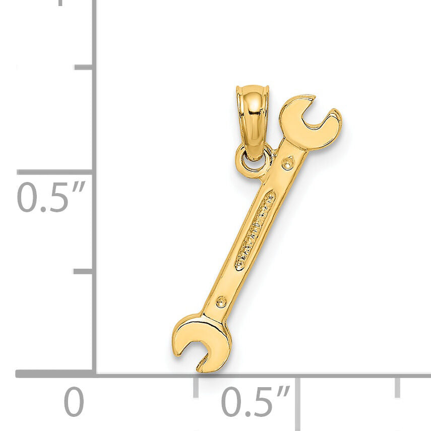 14K 3-D Double Open-Ended Wrench Charm-K7222