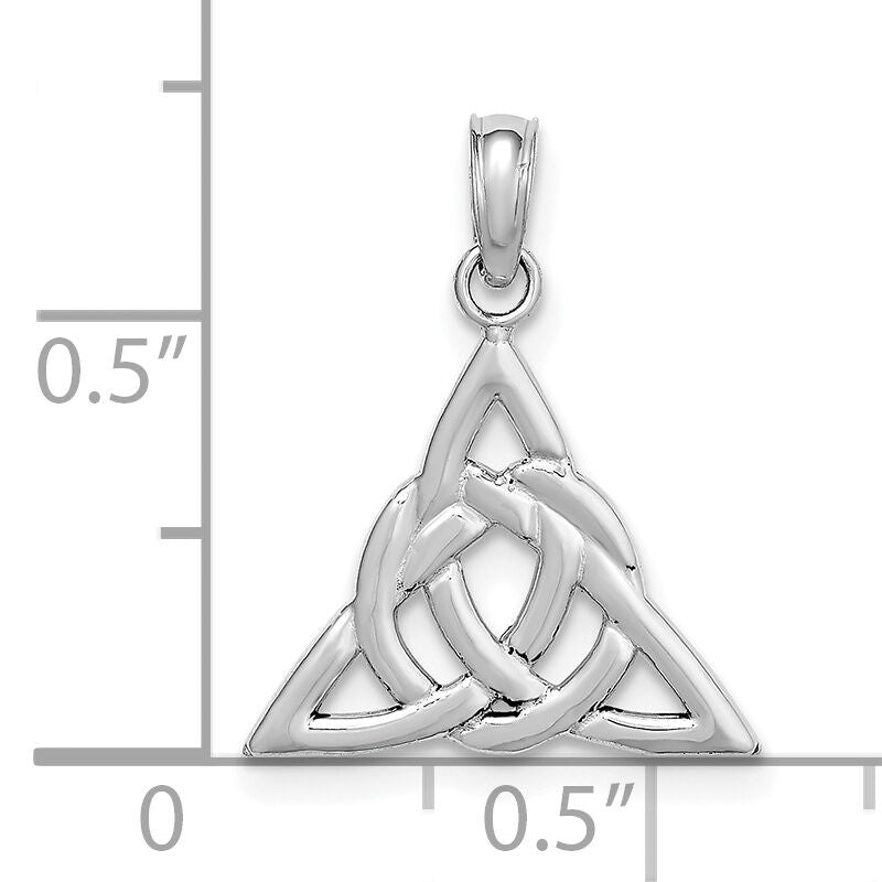 14k White Gold Celtic Trinity Knot Charm-K7224W