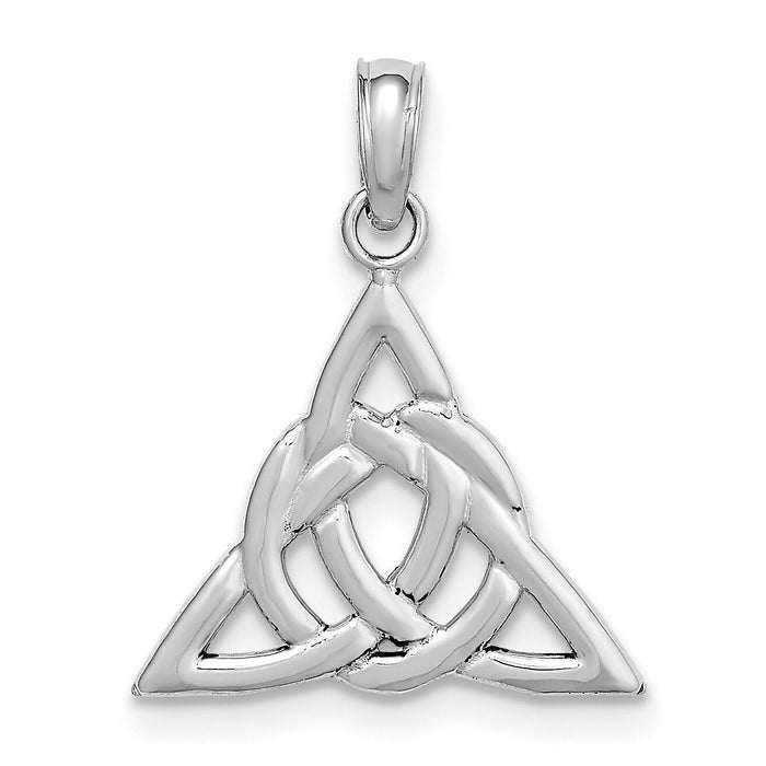 14k White Gold Celtic Trinity Knot Charm-K7224W