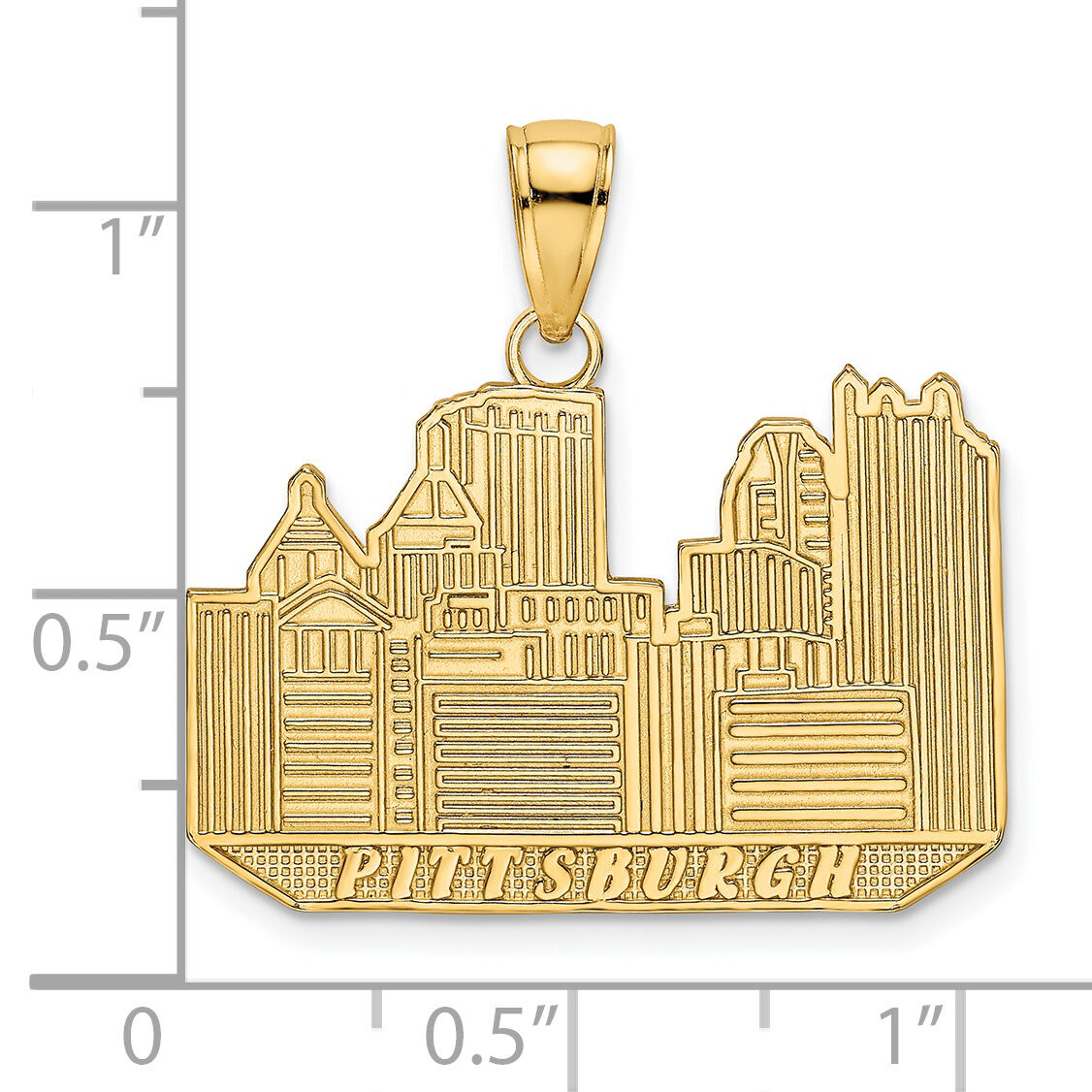 14K Pittsburgh Skyline Charm-K7226
