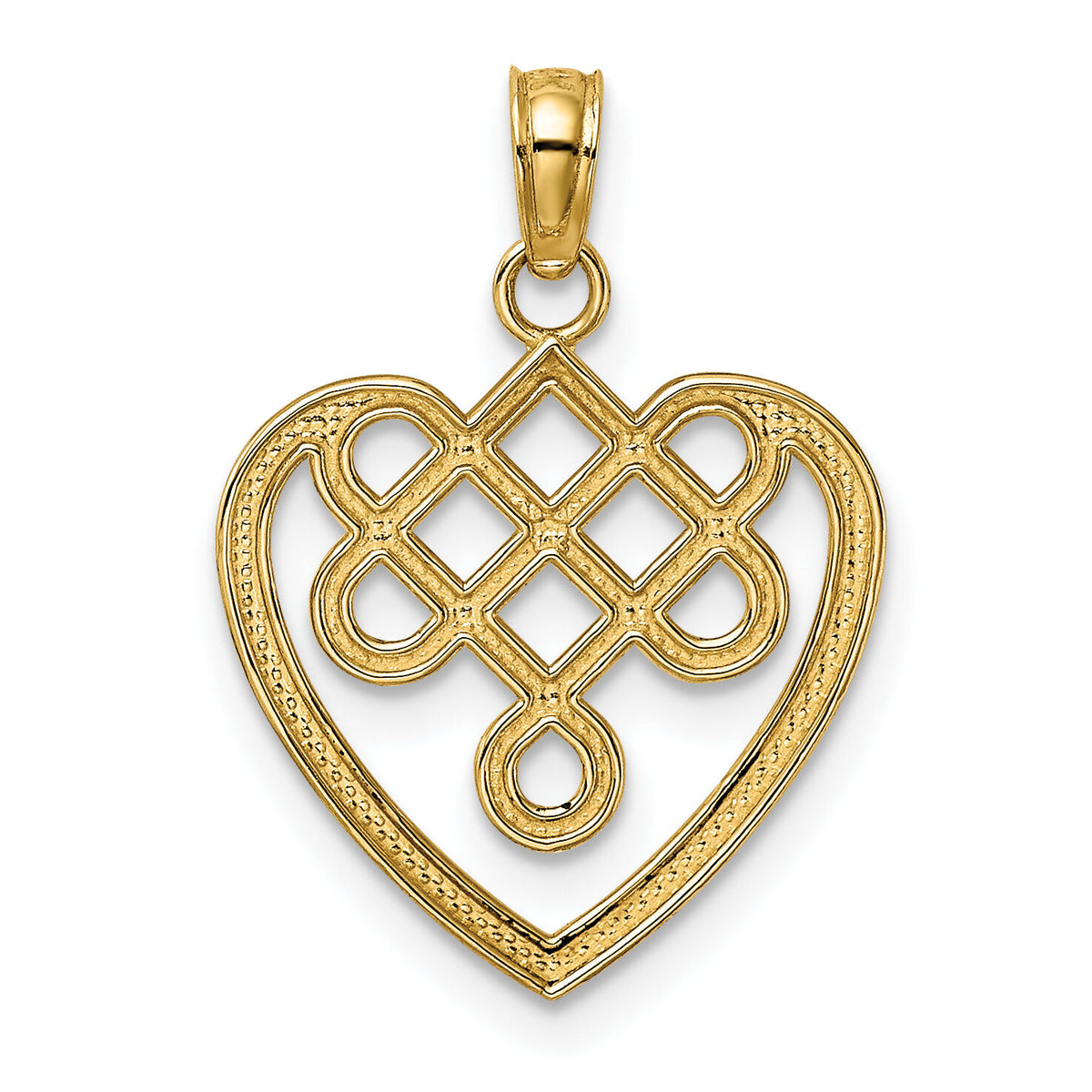 14K Small Celtic Knot Heart Charm-K7228