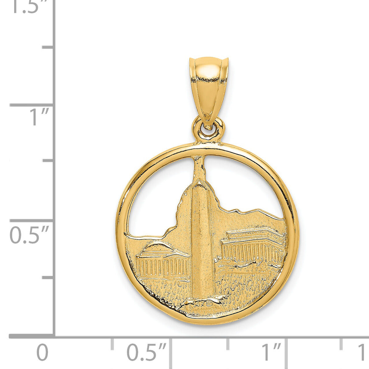 14K Washington D.C. Skyline Circle Charm-K7231