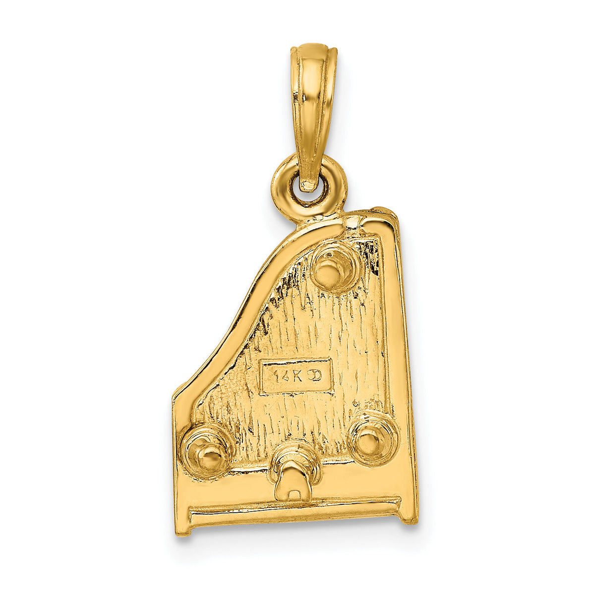 14K 3-D Grand Piano Top Opens Charm-K7236