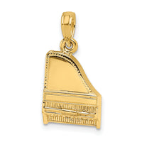 14K 3-D Grand Piano Top Opens Charm-K7236