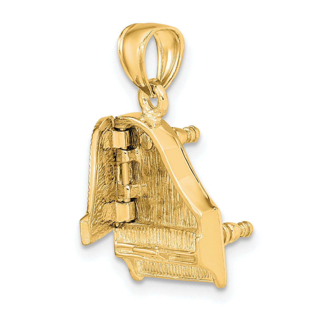 14K 3-D Grand Piano Top Opens Charm-K7236