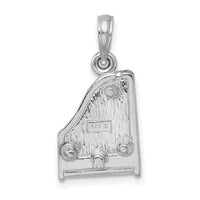 14K White Gold 3-D Top Opens Grand Piano Charm-K7236W