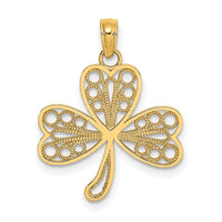 14K Filigree 3-Leaf Clover Charm-K7242