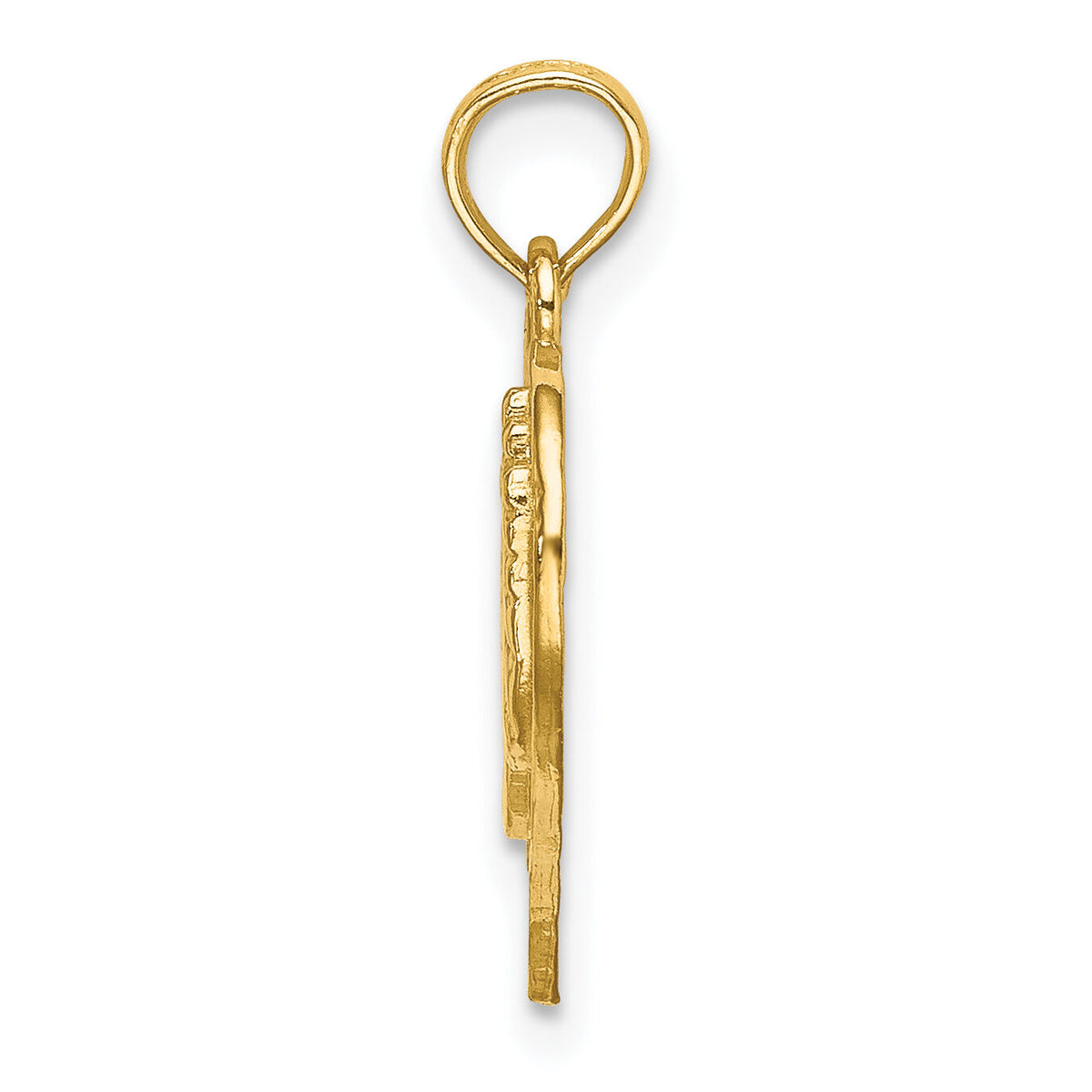 14K Cut-Out Double Hand Prints In Heart Charm-K7244