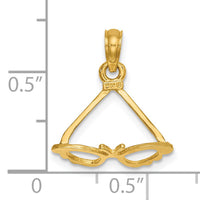 14K 3-D Polished Butterfly Sunglasses Charm-K7245