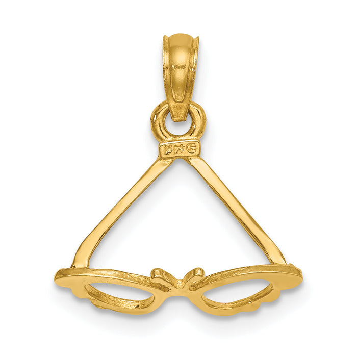 14K 3-D Polished Butterfly Sunglasses Charm-K7245