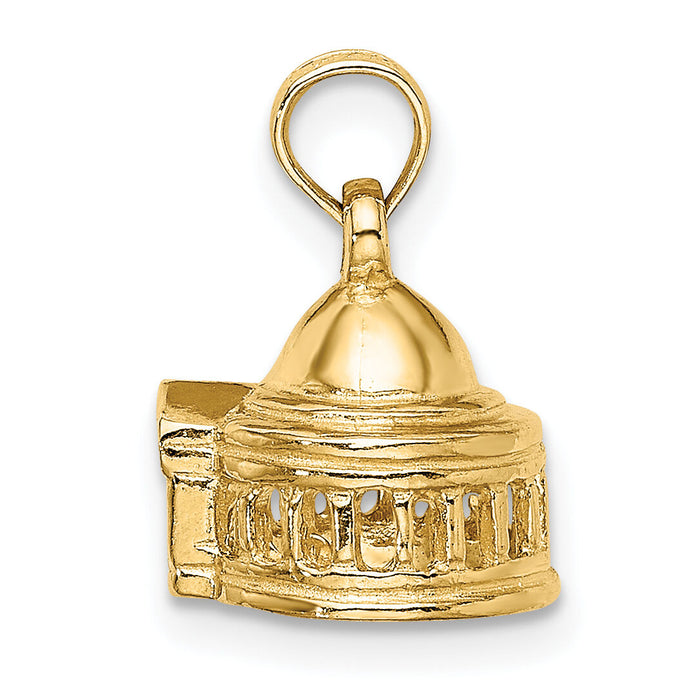 14K 3D Jefferson Memorial Building  Washington Charm-K7246