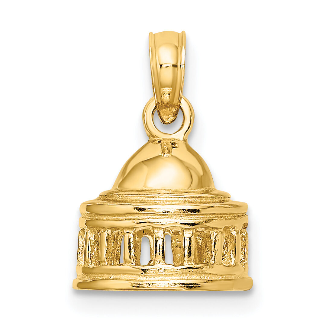 14K 3D Jefferson Memorial Building  Washington Charm-K7246