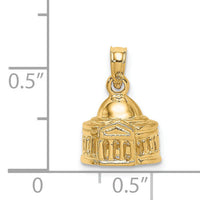 14K 3D Jefferson Memorial Building  Washington Charm-K7246