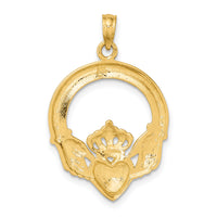 14K  Polished Large Claddagh Heart Charm-K7247