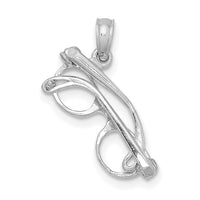 14K White Gold 3-D Moveable Glasses Charm-K7248W