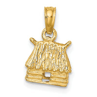 14K 3-D Bungalow Island Hut Charm-K7249