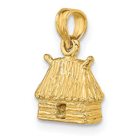 14K 3-D Bungalow Island Hut Charm-K7249