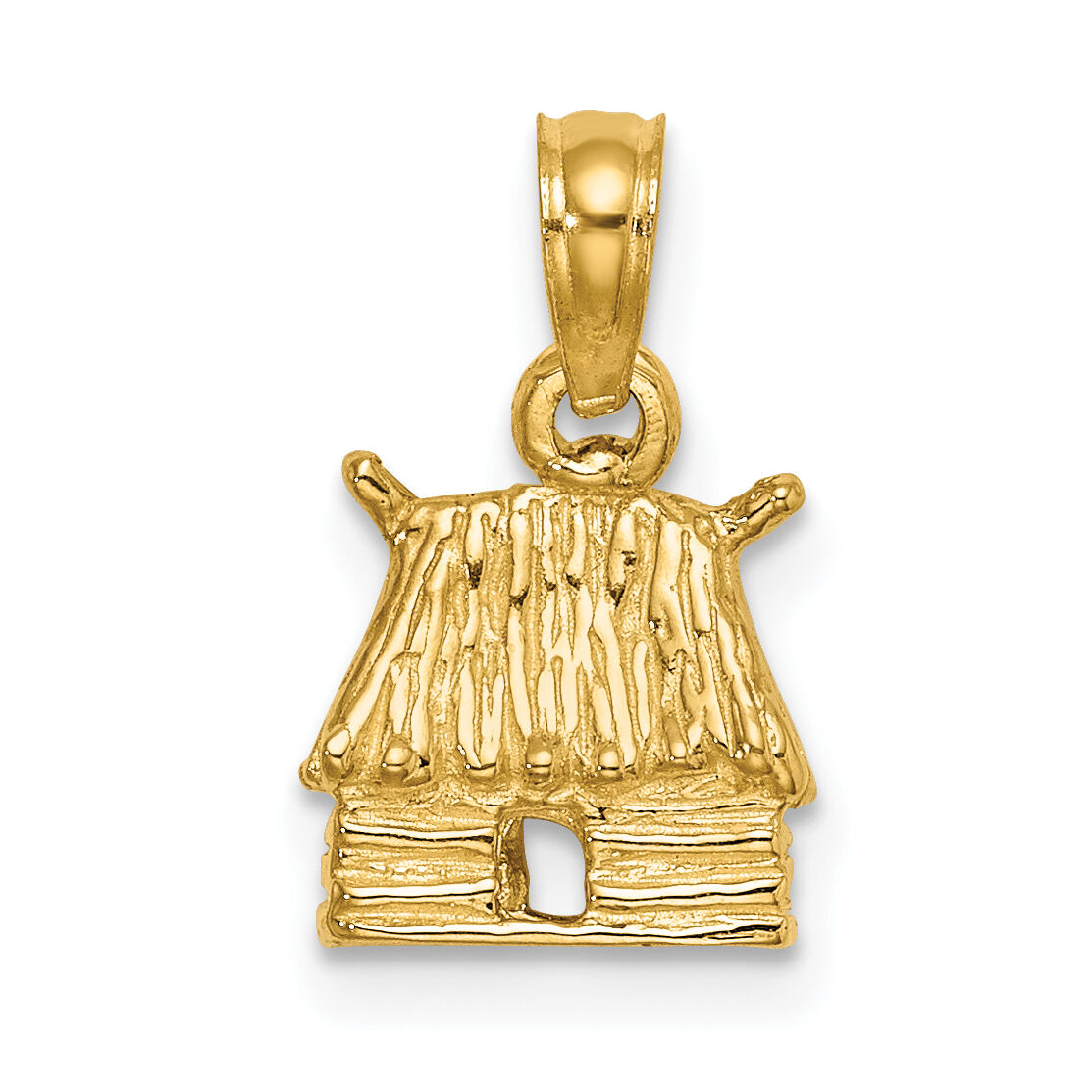 14K 3-D Bungalow Island Hut Charm-K7249
