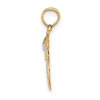14K Polished Smiley Face w/ Graduation Cap Charm-K7250